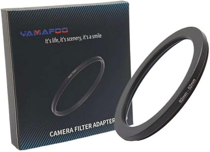 YAMAFOO 62mm to 52mm Step-Up Ring/Step Down Rings Filter Adapter for All Brands UV ND CPL Metal Ring Step-Up Rings Adapter Filter,Black (62-52)