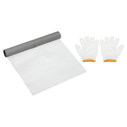 PATIKIL 40" L x 10" W Woven Wire Mesh, 250 Mesh 304 Stainless Steel Air Vent Filter Screen with Gloves for Window Security Vent Cover Filtration Animals Fence