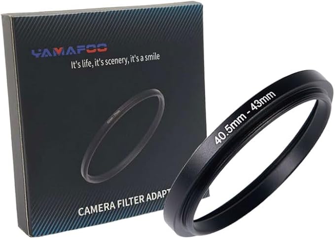 YAMAFOO 40.5mm to 43mm Step-Up Ring/Step Down Rings Filter Adapter for All Brands UV ND CPL Metal Ring Step-Up Rings Adapter Filter,Black (40.5-43)