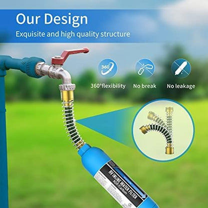 Lifefilter RV Inline Water Filter, NSF Certified, Reduces Chlorine, Bad Taste, Odor, Dedicated for RVs and Marines,4 Pack Drinking Filter with 2 Flexible Hose Protector