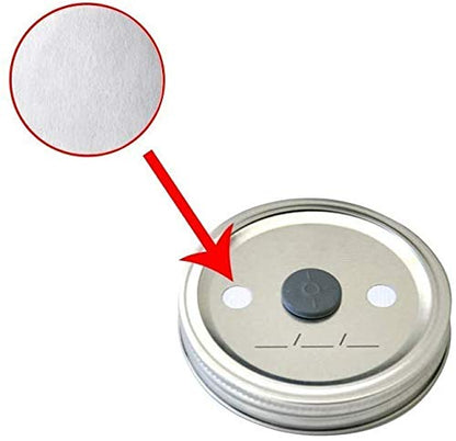 [64 pcs Synthetic Filter Paper Stickers (20mm Diameter)]+[64 pcs Self Healing Injection Ports (20mm Vial Rubber Stop)]