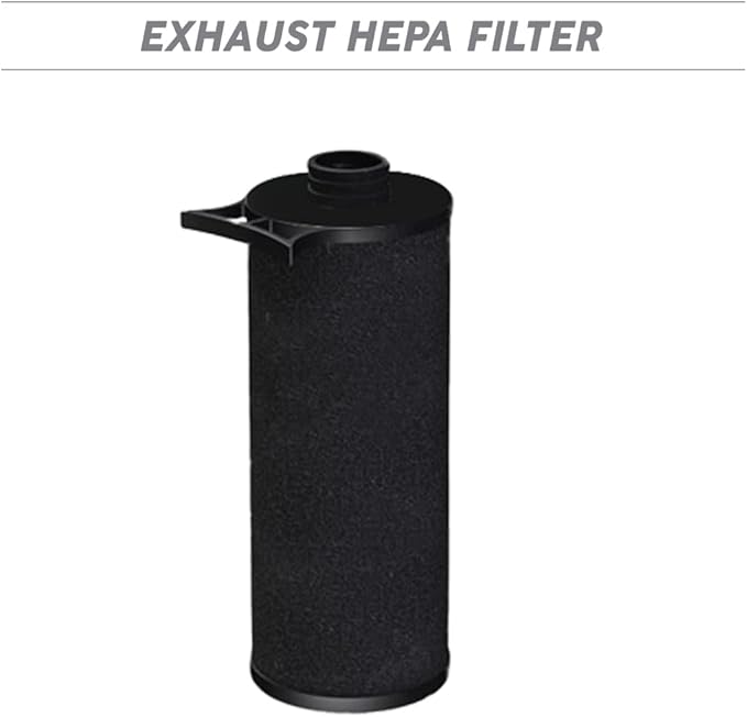 OVO FP-EXT-HEPA Exhaust Filter Air High Efficiency for Central Vacuum, Black