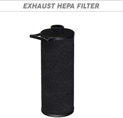 OVO FP-EXT-HEPA Exhaust Filter Air High Efficiency for Central Vacuum, Black