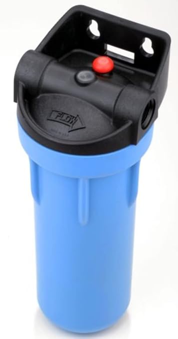 Pentair Pentek 150550 3G Standard Filter Housing, 3/4" NPT 10 Opaque Water Filter Housing with Integral Bracket Cap and Pressure Relief Button, 10-Inch, Black/Blue