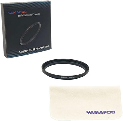 YAMAFOO 52mm to 55mm Step-up Ring/Step Down Rings Filter Adapter for All Brands UV ND CPL Metal Ring Step-Up Rings Adapter Filter,Black (52-55)