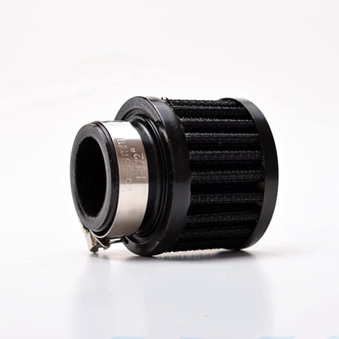 25mm Air Intake Filter 1" Inlet Dia Air Intake Cone Universal Filter Parts with Adjustable Clamp (Black)