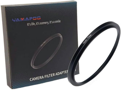 YAMAFOO 72mm to 77mm Step-Up Ring/Step Down Rings Filter Adapter for All Brands UV ND CPL Metal Ring Step-Up Rings Adapter Filter,Black(72-77)