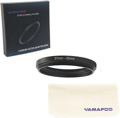 YAMAFOO 37mm to 30mm Step-Up Ring/Step Down Rings Filter Adapter for All Brands UV ND CPL Metal Ring Step-Up Rings Adapter Filter,Black(37-30)