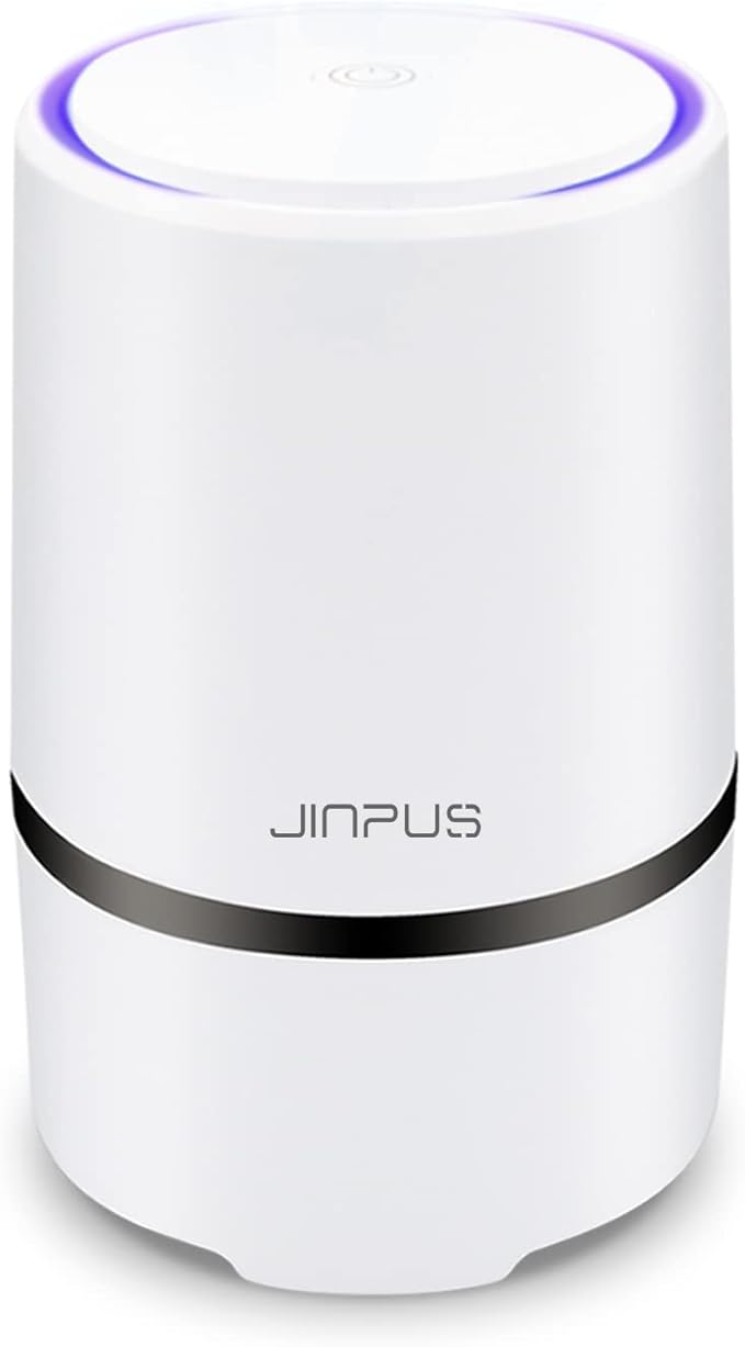 Air Purifier Small Portable Air Cleaner for Bedroom with HEPA Filter, Upgraded Low Noise Home Air Purifiers (White)