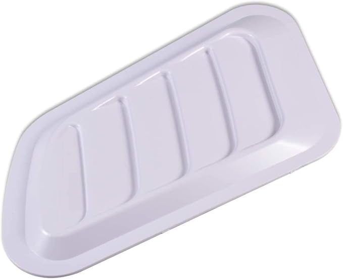 KaTur 1 Pair Universal Car ABS Decorative Air Flow Intake Scoop Turbo Bonnet Vent Cover Hood (White)