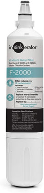 INSINKERATOR F-2000 Under Sink Water Filter Replacement Cartridge for Water Filtration System, VOCs and Lead Filter, 1 Count
