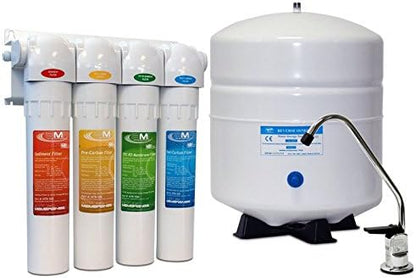 No Tools Required Home Reverse Osmosis Drinking Water System 4 Stage NTR Quick-Change Under-The-Sink for Point of Use Home RO
