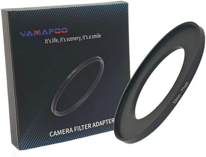 Metal Step-Up/Down Ring Adapter Compatible with Mirrorless Cameras DSLR Lens, UV CPL ND Filter Thread Converter, Black (52-72)
