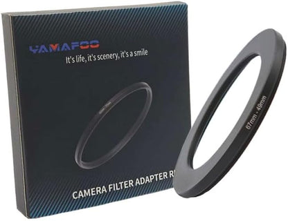 YAMAFOO 67mm to 49mm Step-Up Ring/Step Down Rings Filter Adapter for All Brands UV ND CPL Metal Ring Step-Up Rings Adapter Filter,Black (67-49)