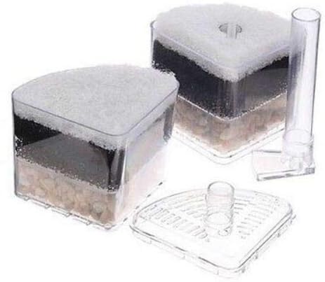 XINYOU Corner Filter Air Driven Bio-Sponge Ceramic for Fry Shrimp Fish Tank Aquarium XY-2010, 2.75 x 3.15 x 11 inches