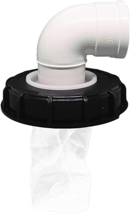 samou IBC Lid Filter 165 mm 90° Ton Barrel Cover with Nylon Washable IBC Tank Lid Filter for mounting on IBC Container Rainwater Tank IBC 1000 Liters DN150 (90° Angle)