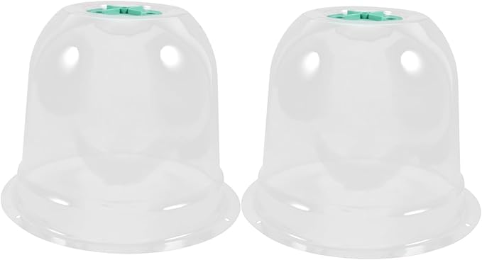 2pcs Small Garden Cloche Clear Plastic Humidity Domes for Mini Greenhouse Protectors with Optimal Airflow and Heat Insulation for Winter Outdoor Use