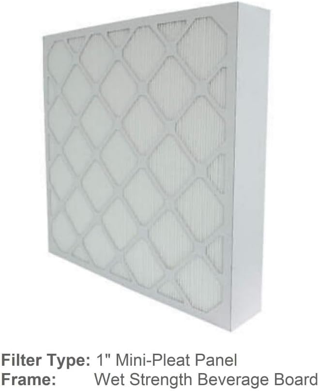 20x25x1 Mini-Pleat Synthetic Panel Air Filter – 1” Beverage Board Frame – MERV 15 ASHRAE 52.2 – High-Efficiency HVAC Filter for Commercial, Industrial, Residential – (Pack of 12)