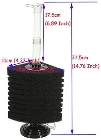 CNZ XY-2893 Air Driven 10 Layer Biochemical Bio Sponge Filter for Breeding Fry Betta Shrimp Discus Angelfish Nano Fish Tank