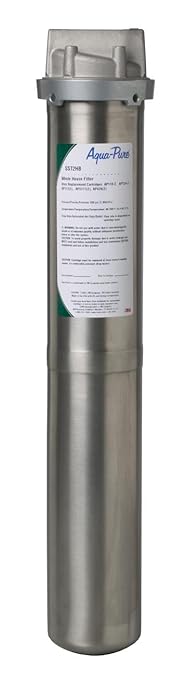 3M Aqua-Pure Stainless Steel Water Filter Housing SST2HB, Uses 2-High Standard Drop-in Water Filter Cartridges, Heavy Duty Construction, Built to Last