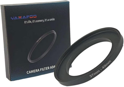 YAMAFOO 37mm to 49mm Step-Up Ring/Step Down Rings Filter Adapter for All Brands UV ND CPL Metal Ring Step-Up Rings Adapter Filter,Black (37-49)