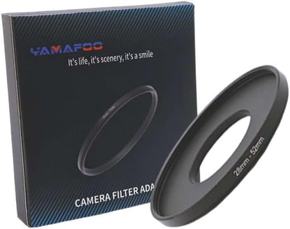 YAMAFOO 28mm to 52mm Step-Up Ring/Step Down Rings Filter Adapter for All Brands UV ND CPL Metal Ring Step-Up Rings Adapter Filter,Black(28-52)