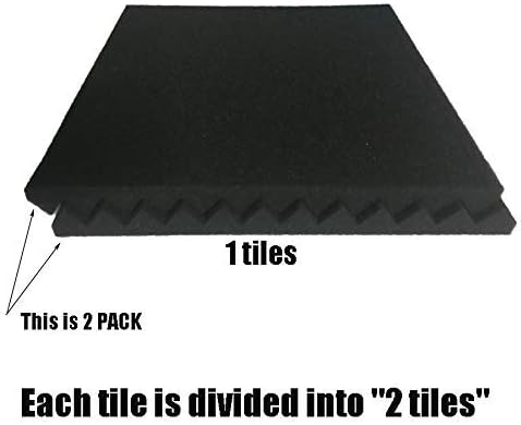 96 Pack Blue/black Absorb the echo Acoustic Foam Panel Wedge Studio Soundproofing Wall Tiles 12" X 12" X 1"