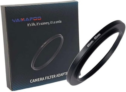 YAMAFOO 46mm to 55mm Step-Up Ring/Step Down Rings Filter Adapter for All Brands UV ND CPL Metal Ring Step-Up Rings Adapter Filter,Black (46-55)