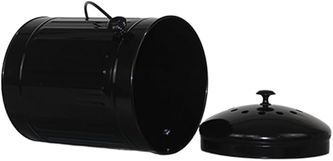 Markson Compost Bin with Airflow Lid and Charcoal Filter 1.5 Gallon Metal Black