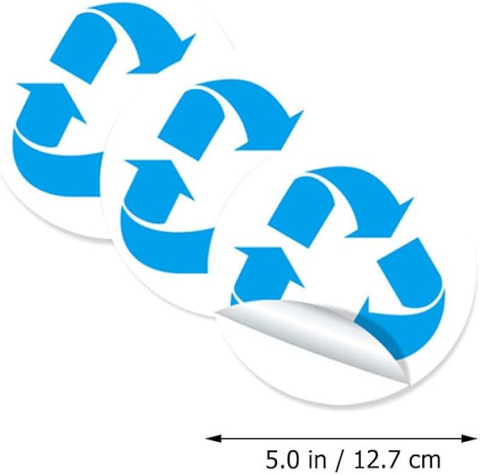 DOITOOL 12pcs Trash Can Recycling Stickers PVC Waste Sorting Decals Removable Self-Adhesive Encourage for Home Office
