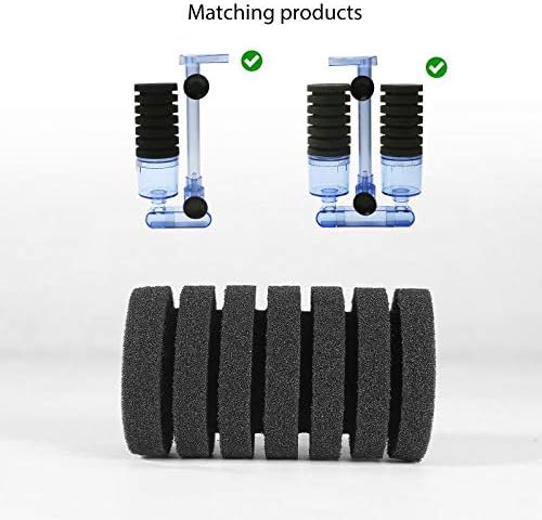 UPETTOOLS Aquarium Biochemical Sponge Filter Ultra Quiet Aquarium Air Pump Bio Sponge Fish Tank Foam Filter Comes with 4/2 Sponges 4/2of Bio Ceramic Media Balls