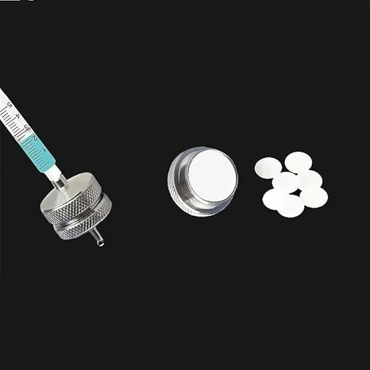 Laboratory Micro Injector Filter Holder 13 25 50mm, Stainless Steel Detachable Injector Filter Head, Replaceable Filter Holder PTFE Seal(25mm)