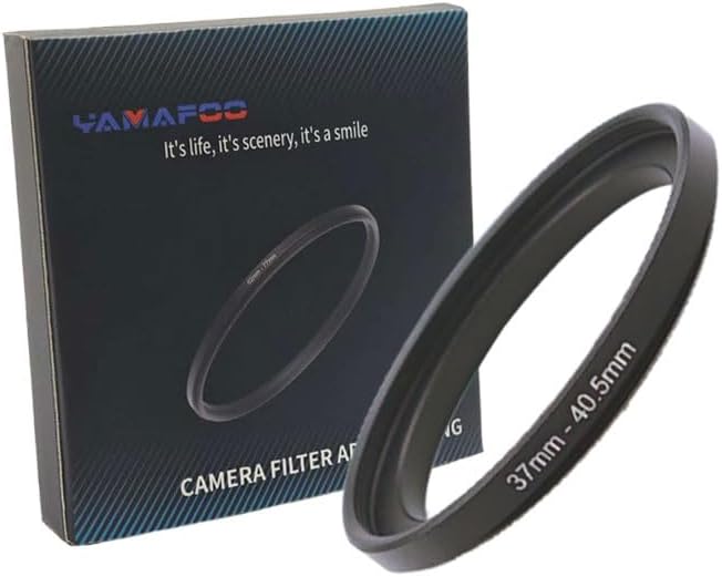 YAMAFOO 37mm to 40.5mm Step-Up Ring/Step Down Rings Filter Adapter for All Brands UV ND CPL Metal Ring Step-Up Rings Adapter Filter,Black (37-40.5)