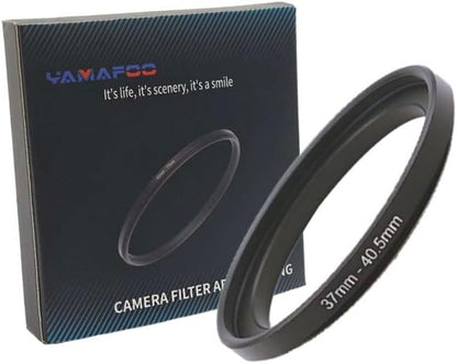 YAMAFOO 37mm to 40.5mm Step-Up Ring/Step Down Rings Filter Adapter for All Brands UV ND CPL Metal Ring Step-Up Rings Adapter Filter,Black (37-40.5)