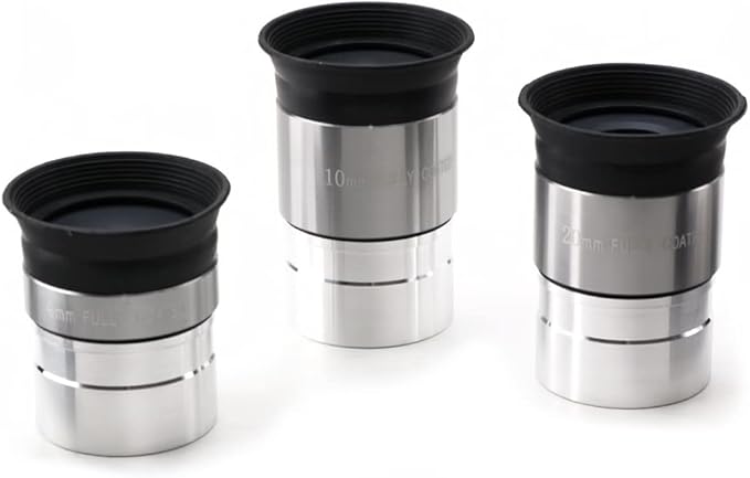 Multi-Coated Telescope Eyepiece Set - 1.25 inch - Upgraded with Soft Eyecup [4mm, 10mm, 20mm]