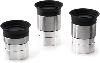 Multi-Coated Telescope Eyepiece Set - 1.25 inch - Upgraded with Soft Eyecup [4mm, 10mm, 20mm]