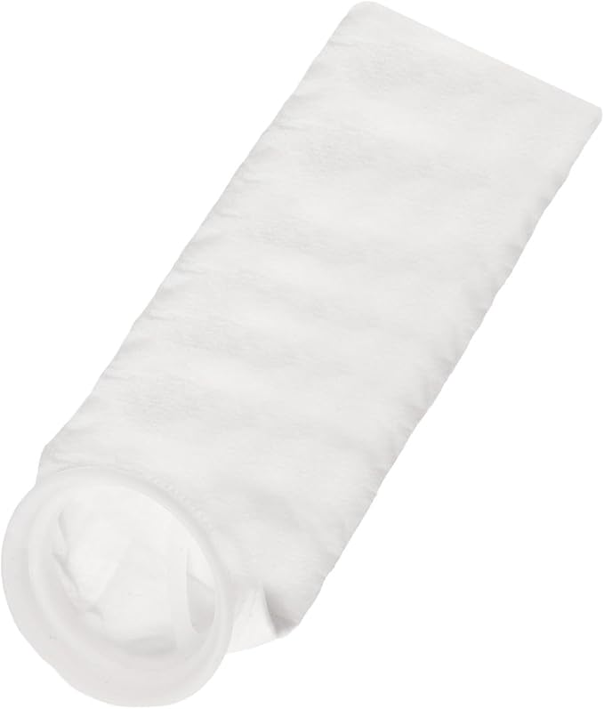 Filter Bag PP Non-Woven for Treatment, 25µm 50µm 100µm 150µm, Reusable Thermal Fixed Wool Monofilament Fabric, White Ø 105 mm x 380 mm(150µm-1pc)