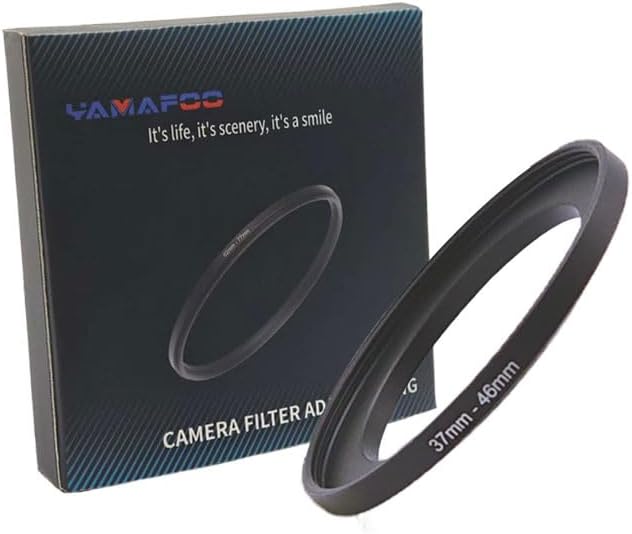 YAMAFOO 37mm to 46mm Step-Up Ring/Step Down Rings Filter Adapter for All Brands UV ND CPL Metal Ring Step-Up Rings Adapter Filter,Black (37-46)