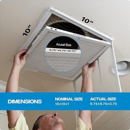Simply 10x10x1 Air Filter, Merv 8, MPR 600, 6 Pack, Furnace Air Filter for HVAC (Actual Size: 9.75"x9.75"x0.75") DUST, Pet, & Allergy Control