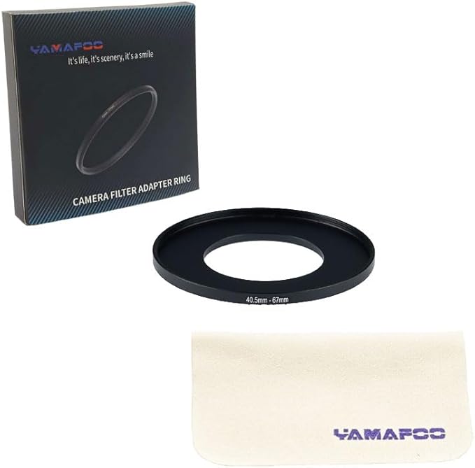 YAMAFOO 40.5mm to 67mm Step-Up Ring/Step Down Rings Filter Adapter for All Brands UV ND CPL Metal Ring Step-Up Rings Adapter Filter,Black (40.5-67)