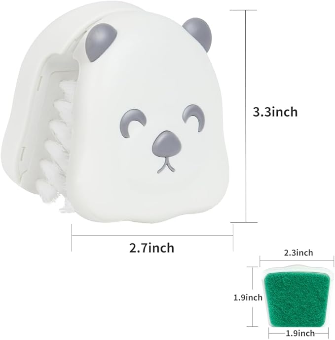 CQT BladeBrush Knife and Cutlery Cleaner Brush Bristle Scrub Kitchen Washing Non-Slip,B002-1 Changeable Scrub Head and Scouring Pad (White)