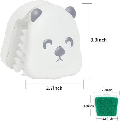 CQT BladeBrush Knife and Cutlery Cleaner Brush Bristle Scrub Kitchen Washing Non-Slip,B002-1 Changeable Scrub Head and Scouring Pad (White)