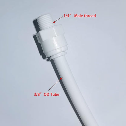 YZM Straight Male Thread Adapter 1/4" Male x 3/8" OD Tube Quick Connector,for Water Purifiers Filters Reverse Osmosis Systems,5 pcs.