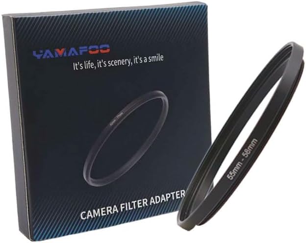 YAMAFOO 55mm to 58mm Step-Up Ring/Step Down Rings Filter Adapter for All Brands UV ND CPL Metal Ring Step-Up Rings Adapter Filter,Black(55-58)