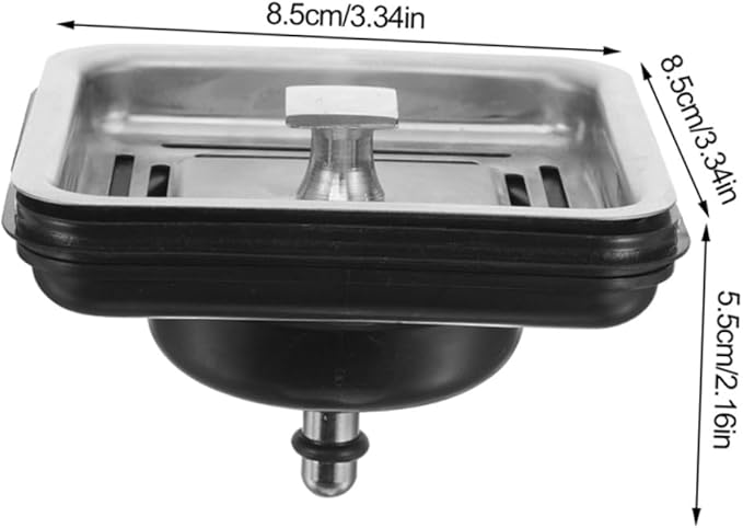 Mipcase 2Pcs Kitchen Sink Drain Strainer and Stopper with Square Lid Food Waste Disposer Plug for Home Kitchen Sink Catcher Anti-blocking Mesh Filter for Efficient Waste Processing