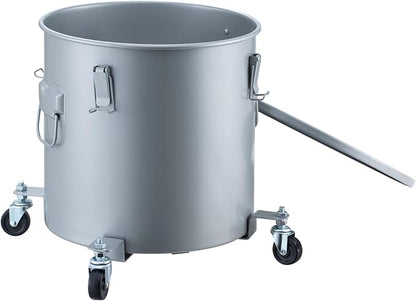 VEVOR 10 Gallon Fryer Grease Bucket, Oil Disposal Bucket Caddy on Wheels, Rust-proof Coated Carbon Steel Fryer Oil Transport Container with Filter Bag, Lid & Lock Clips for Cooking Oil Filtering