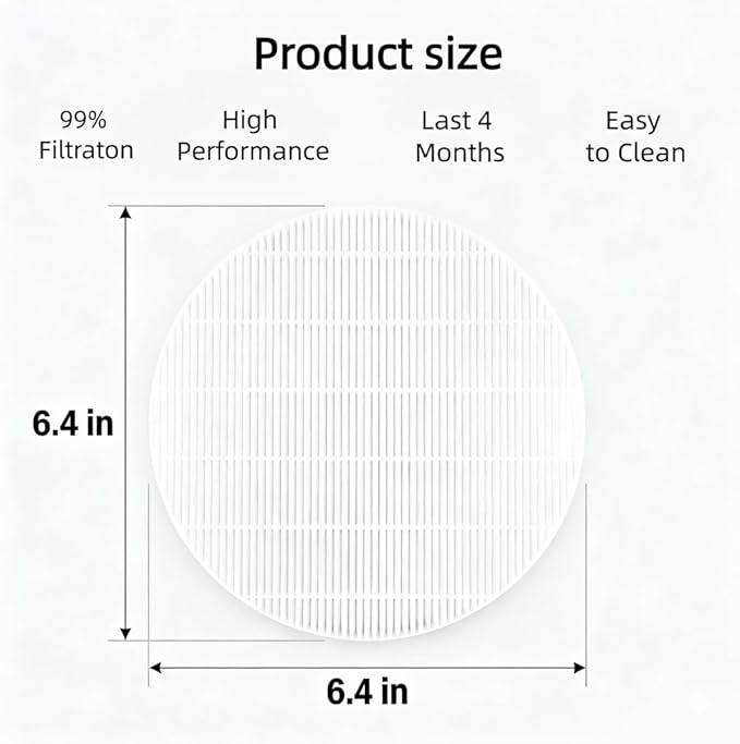 4 Pack Nail Dust Collector Replacement Filter, Compatible with MelodySusie HPro & SProR, Reusable Filters for Nail Dust Vacuum Machine, Round Shape