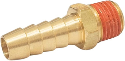 2 Pack Brass Air Hose Barb Fittings Adapter Set, 3/8 Inch Barb to 1/4 Inch NPT Male Pipe, Air Hose Repair Kit Connectors with Sealant