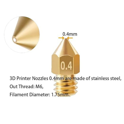 16Pcs Ender 3 Nozzles 0.4mm, MK8 Extruder Nozzles 0.4mm Compatible for Creality Ender 3 v2/Ender 3 Pro/Ender 3 Max/Ender 5 Pro/Ender 3 S1/Ender 3 Neo/CR-10 Series 3D Printer Brass Nozzles,