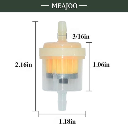 6PCS 3/16" 5mm-6mm Gas Inline Fuel Filter, with magnet, Fit for ATV Scooter Moped Go Kart Dirt Bikes Snowblower Motorcycle Lawnmower Taotao Small Tractors Snowmobiles and Other Small Engines